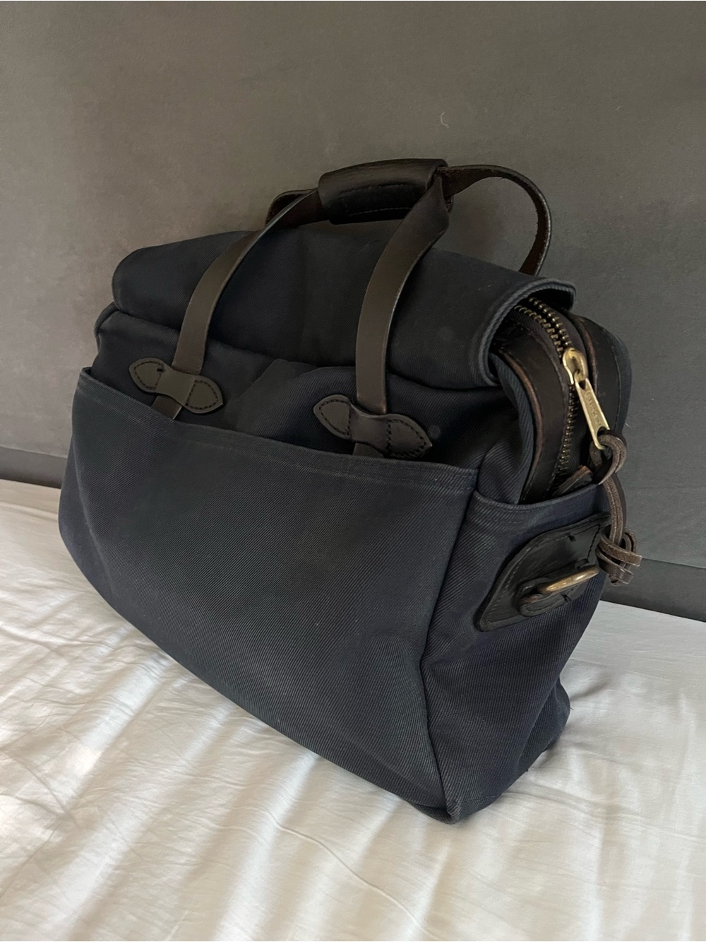Filson 70257 Rugged Twill Briefcase Computer Bag In Navy